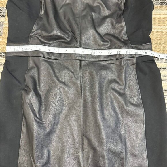 Spanx Women Leather-Like Combo Fitted Dress Sleeveless Luxe Black Size XL - Picture 12 of 14
